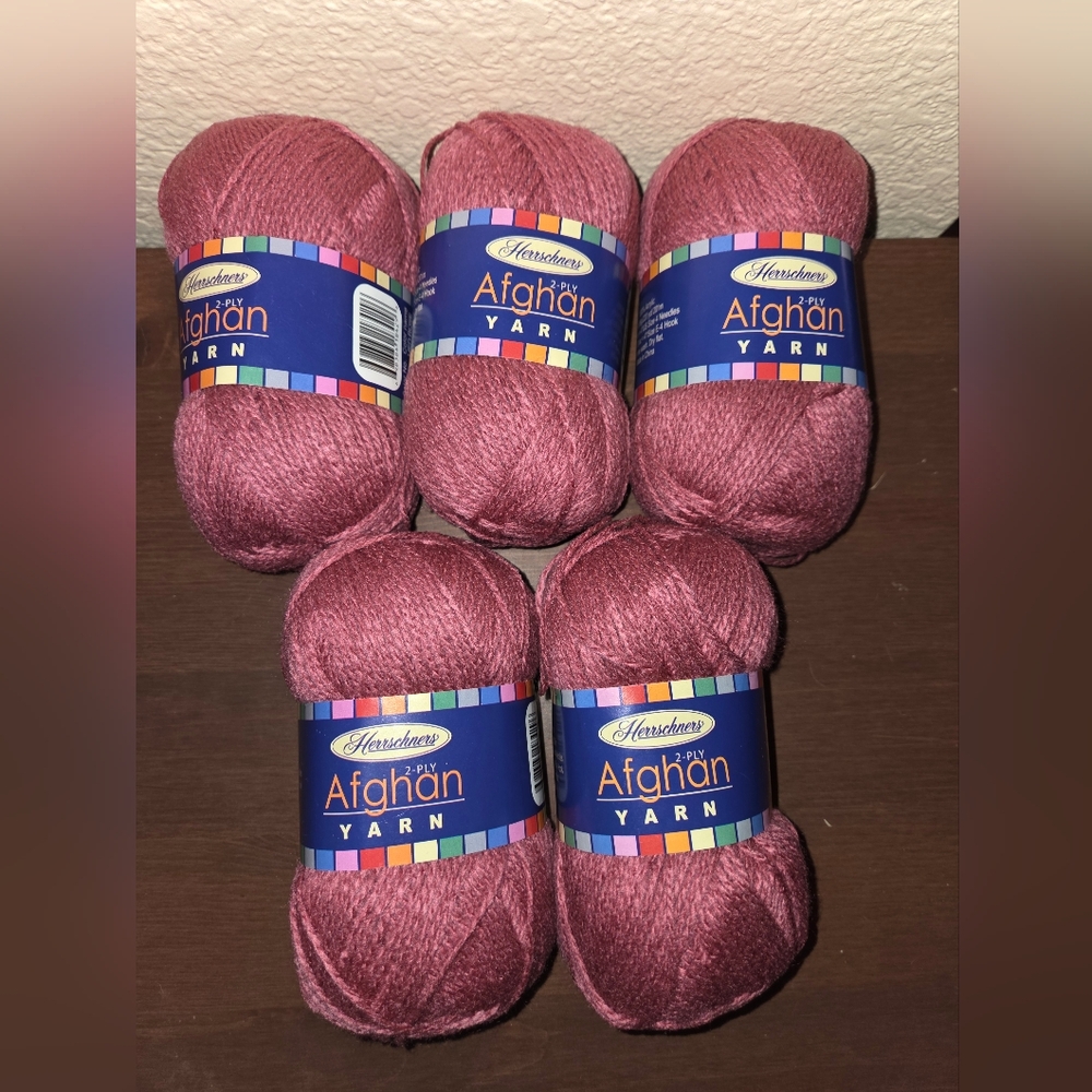 Herrschner's Afghan 100% Acrylic Yarn - Dusty Rose (5 Skeins)